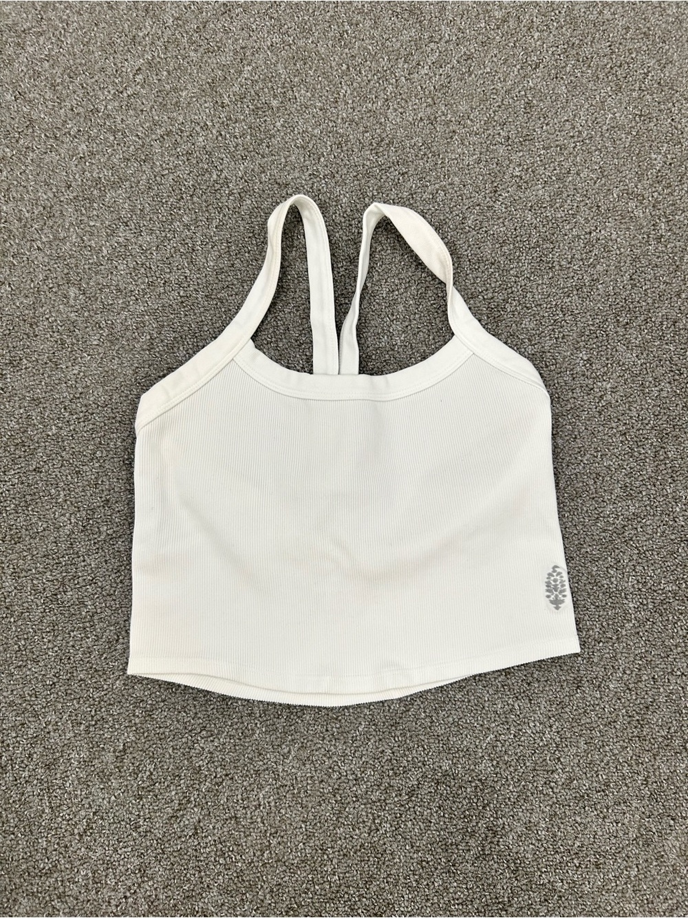 Free People White Ribbed Strappy Tank Top – m/l